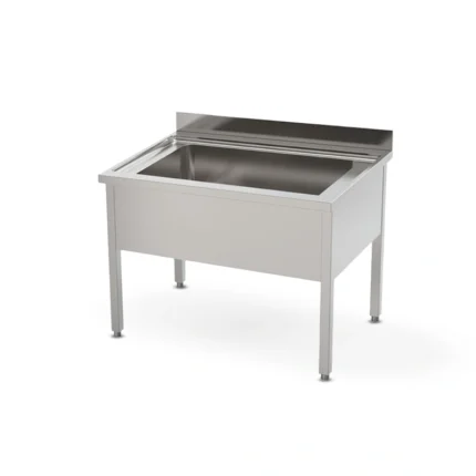 Heavy-duty stainless steel Pot Wash Sink Bowl Unit for large pots and pans.