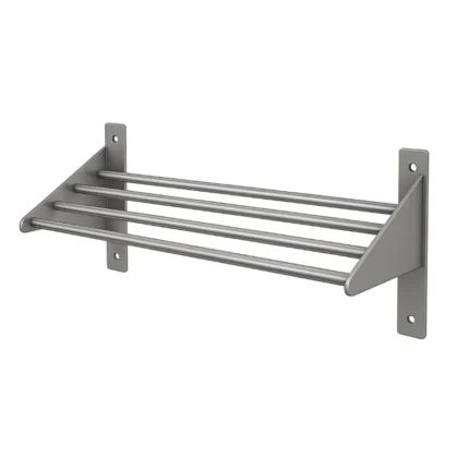 Stainless Steel Wall-Mounted Towel / Utensil Drying Rack, 4-Bar Type