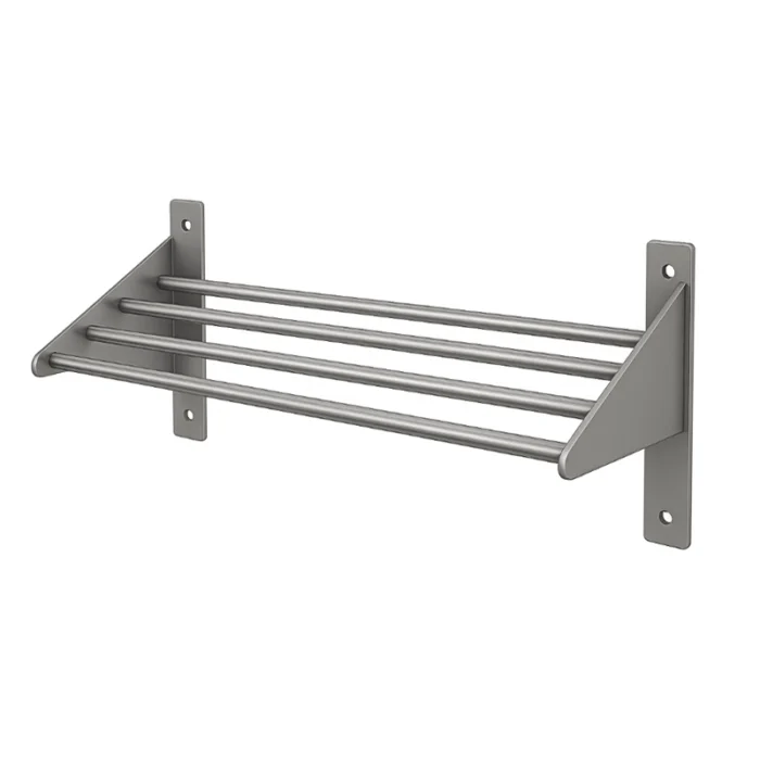 Stainless Steel Wall-Mounted Towel / Utensil Drying Rack, 4-Bar Type