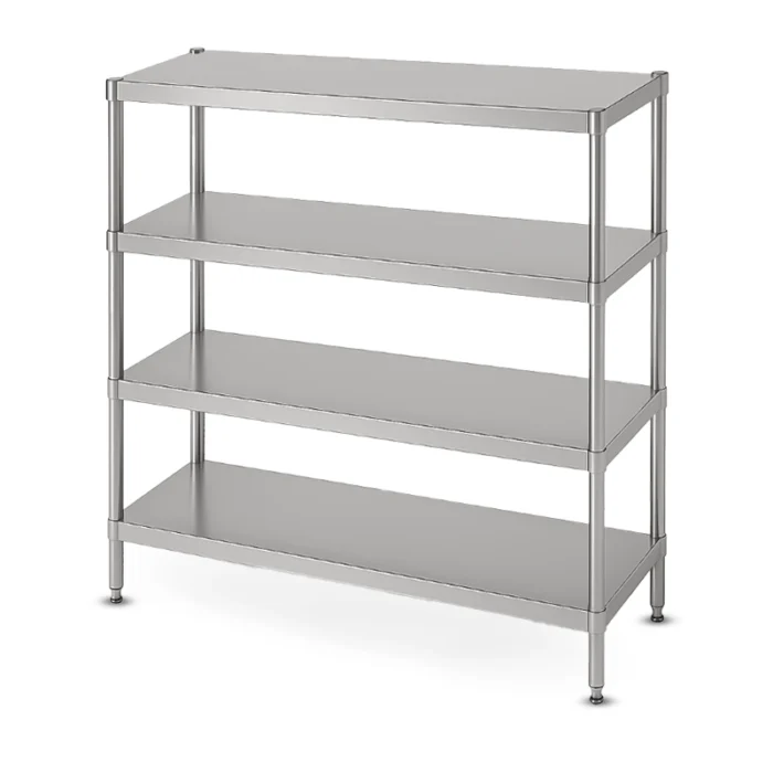 Stainless steel 4 tier storage rack for commercial kitchen or cold room