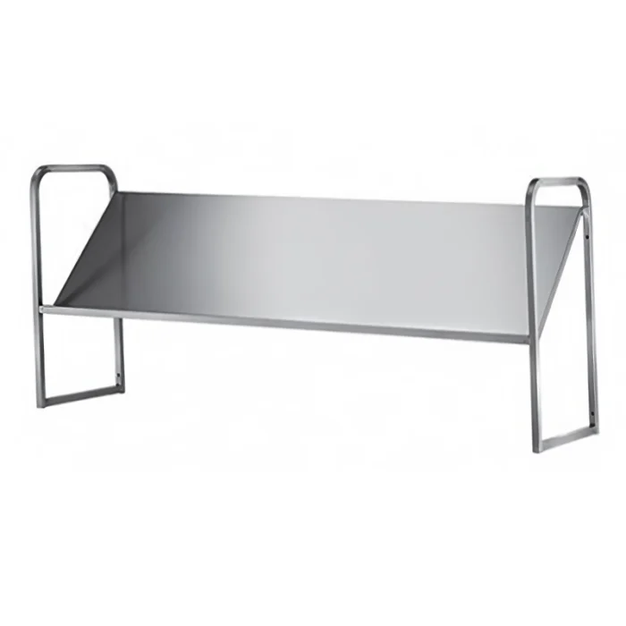 Stainless steel pass through shelf with tubular side frames – SS304 commercial kitchen overshelf by Stella Metal LLC UAE