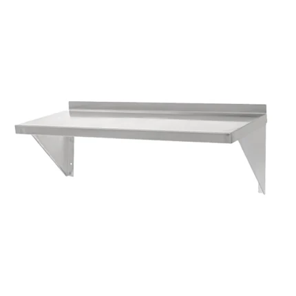 Commercial Wall-Mounted Single Shelf with Backsplash | Stainless Steel