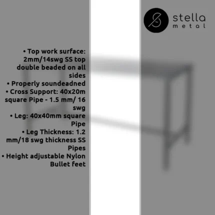 ss worktable with cross support features