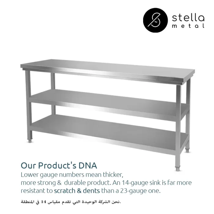 ss worktable with two under shelf price