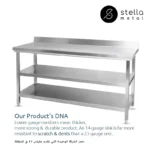 worktable with 2shelf_splash_14_16_18_gauge