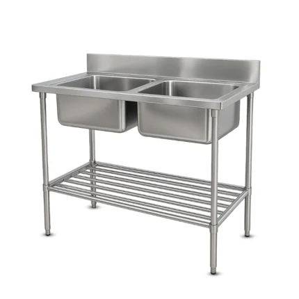 2 SINK UNIT WITH PIPE SHELF