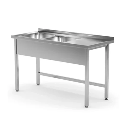 Commercial Stainless Steel 2 Sink Bowl Unit Table (LHS)