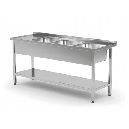 3 Sink Bowl Unit RHS with Undershelf