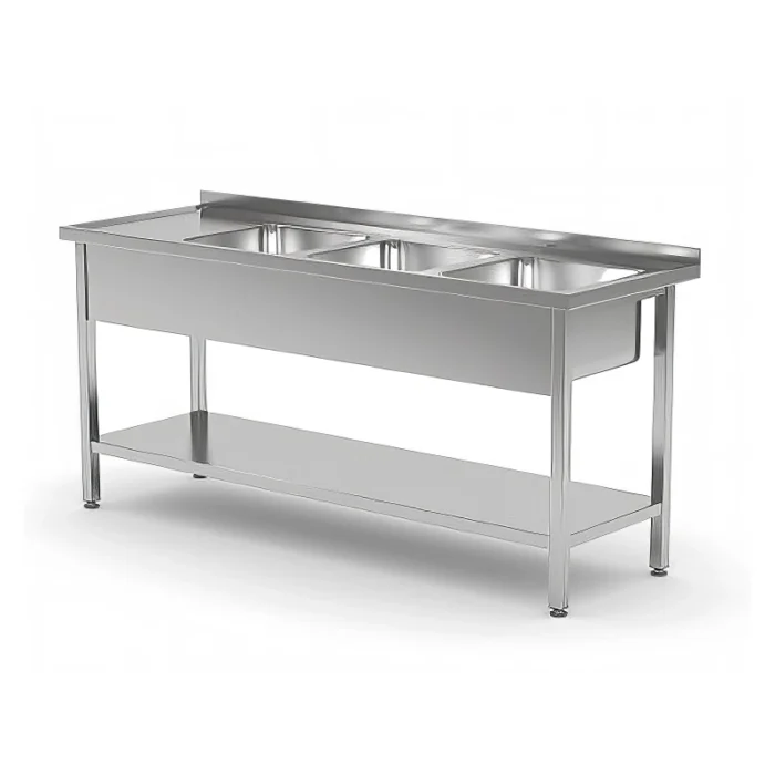 3 Sink Bowl Unit RHS with Undershelf