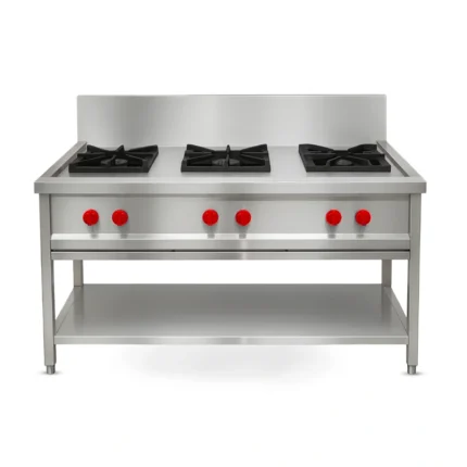 Commercial 3 burner free standing gas stove,