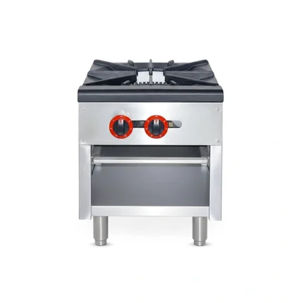 commercial single burner stock pot stove, industrial cooking range for large pots, Stellametal UAE kitchen equipment.