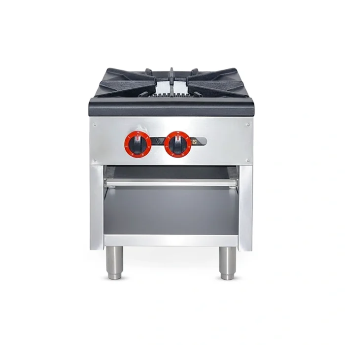 commercial single burner stock pot stove, industrial cooking range for large pots, Stellametal UAE kitchen equipment.