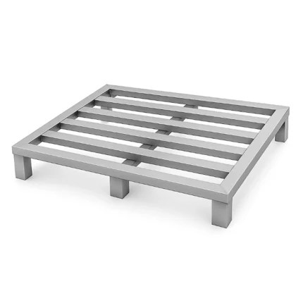 Stainless steel floor grid platform for cold room or kitchen storage – heavy duty SS304 pallet rack by Stella Metal LLC UAE
